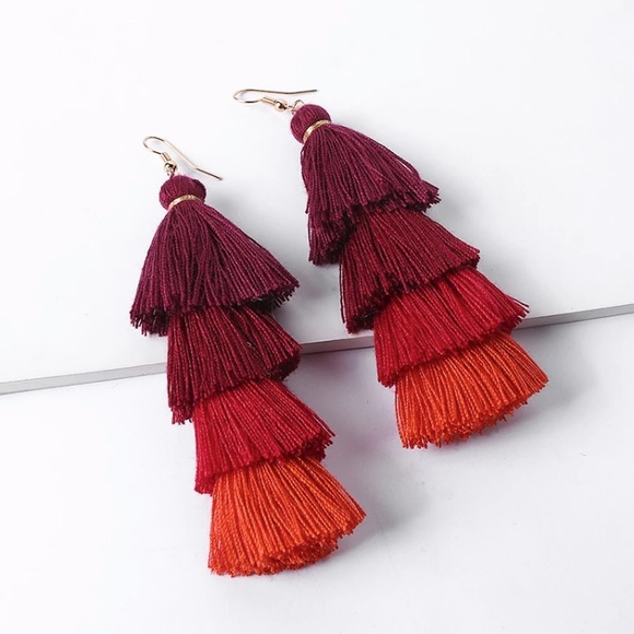 “Mi Amor” Boho Indie Cute Tassel Statement Earring - Picture 2 of 9
